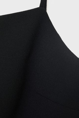 Top crop boutons - Noir