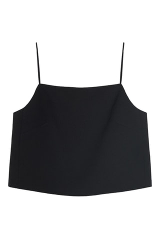 Top crop boutons - Noir