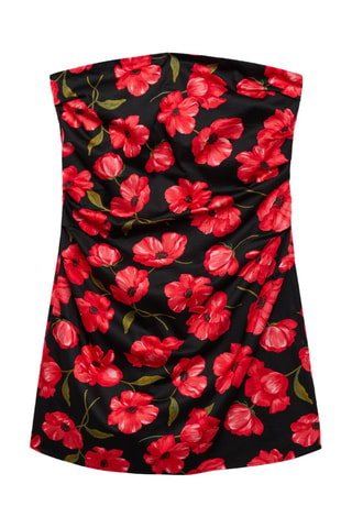 Robe bustier fleurs - Noir