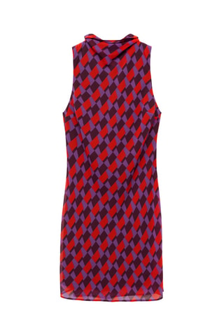 Robe imprimée détail nœud - Violet