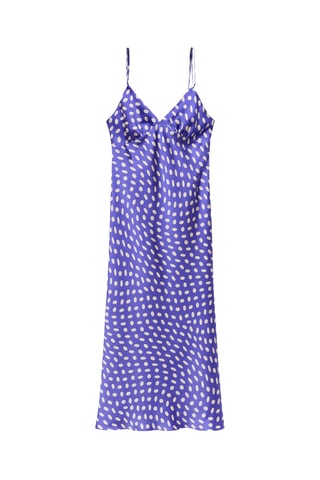Robe satinée pois - Bleu