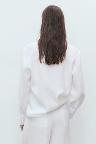Chemise lin oversize - Blanc
