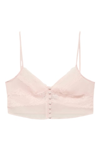 Haut court dentelle - Rose Pastel