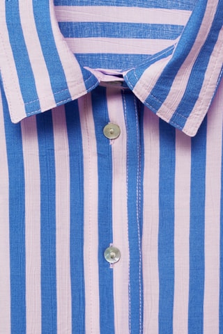 Chemise rayures manches courtes - Bleu