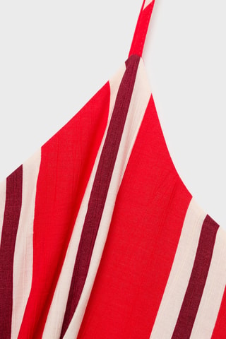 Combinaison rayée cut-out - Rouge