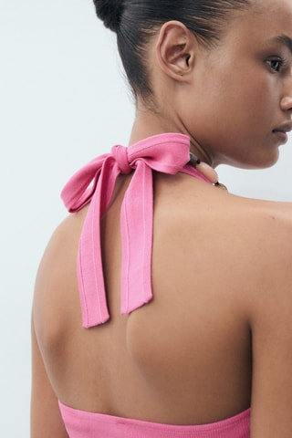 Top maille emmanchures américaines - Rose