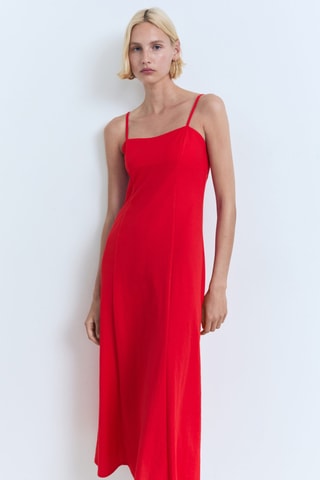 Robe midi nœud au dos - Rouge