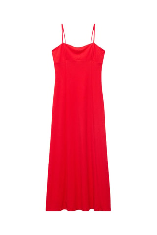 Robe midi nœud au dos - Rouge