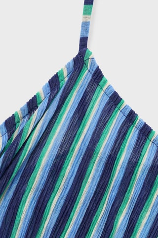 Robe froncée rayures - Bleu
