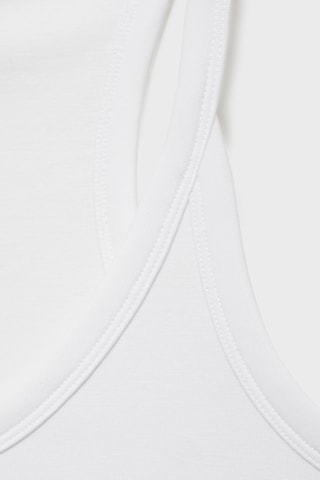 Top coton bretelles - Blanc