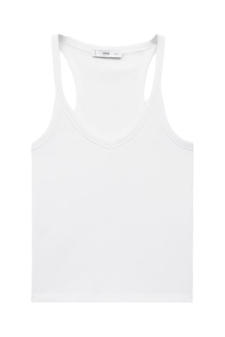 Top coton bretelles - Blanc