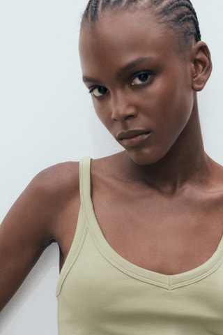 Top coton bretelles - Kaki