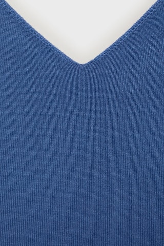 Top maille col V - Bleu Clair