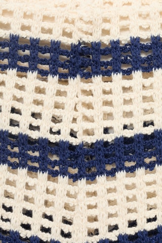 Short en crochet à rayures - Bleu Marine