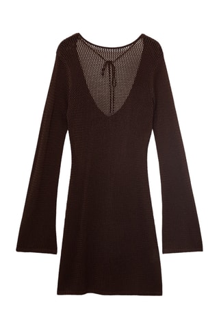 Robe crochet dos nu - Chocolat