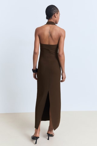 Robe longue emmanchures américaines - Marron
