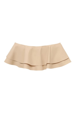 Haut bustier à volants - Beige