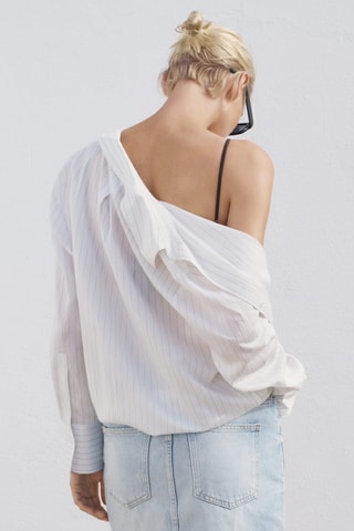 Jupe denim bas effiloché - Bleu Clair