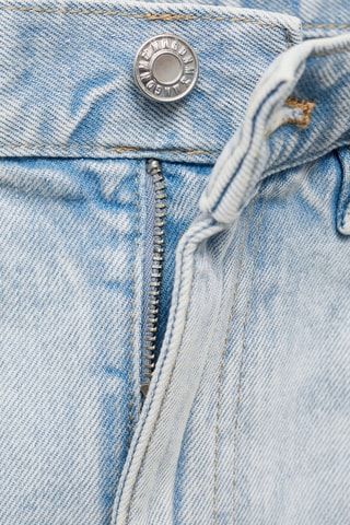 Jupe denim bas effiloché - Bleu Clair