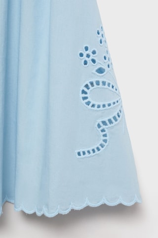 Jupe broderie base festonnée - Bleu Clair