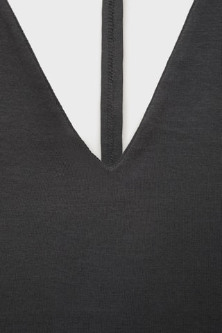 Top en coton dos nu - Anthracite