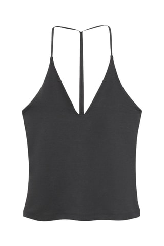 Top en coton dos nu - Anthracite