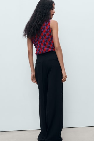 Blouse imprimée col bénitier - Violet