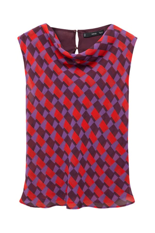 Blouse imprimée col bénitier - Violet