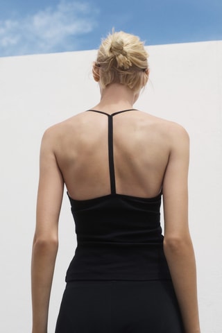 Top en coton dos nu - Noir