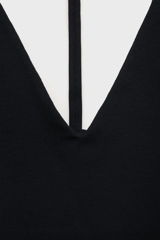 Top en coton dos nu - Noir