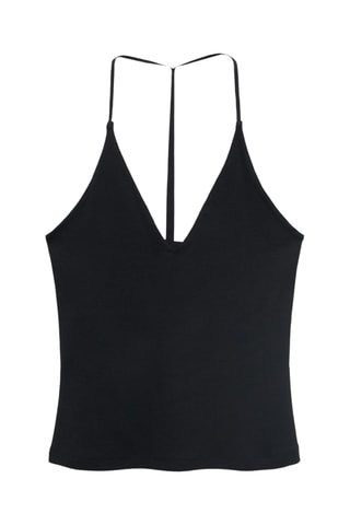 Top en coton dos nu - Noir