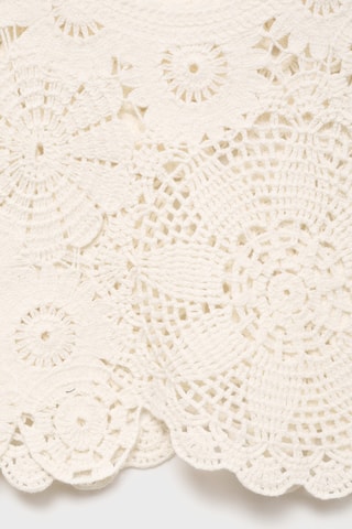 Top crochet fleurs - Écru