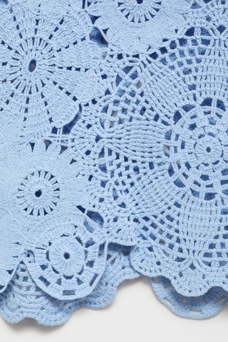 Top crochet fleurs - Bleu Clair