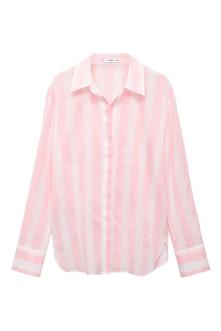 Chemise coton rayures - Rose Pastel