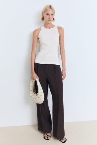Blouse emmanchures américaines ajustée - Blanc Cassé