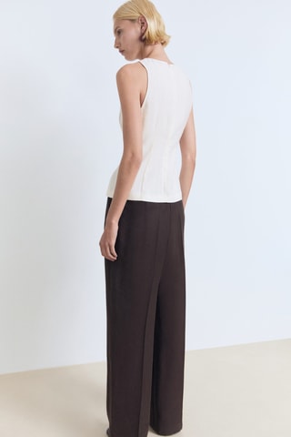 Blouse emmanchures américaines ajustée - Blanc Cassé