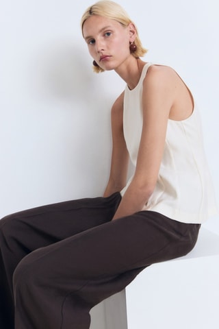 Blouse emmanchures américaines ajustée - Blanc Cassé