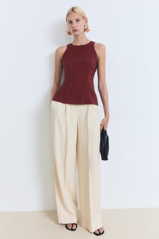 Blouse emmanchures américaines ajustée - Grenat