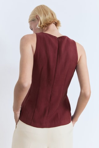 Blouse emmanchures américaines ajustée - Grenat