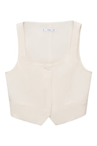 Gilet de costume lin mélangé - Blanc