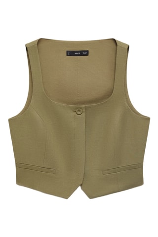 Gilet de costume lin mélangé - Kaki