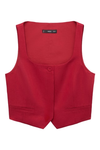 Gilet de costume lin mélangé - Grenat