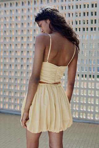 Robe ballon fronces - Jaune