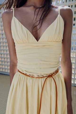 Robe ballon fronces - Jaune