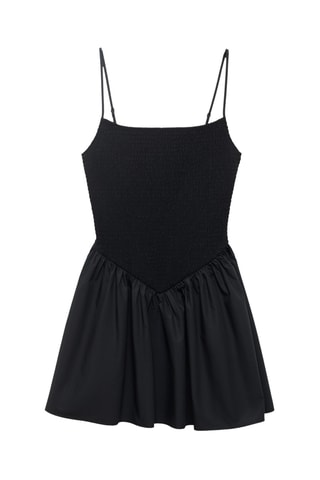 Robe combinée à fronces - Noir