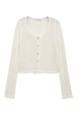 Cardigan crochet boutons - Blanc Cassé