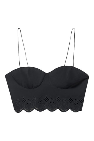 Crop top brodé - Noir