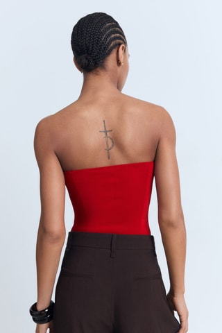 Haut cintré bustier - Rouge