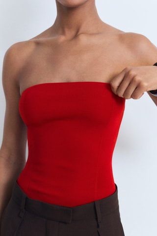 Haut cintré bustier - Rouge