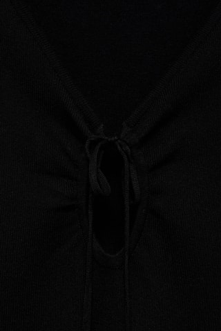Robe en maille décolleté nœud - Noir